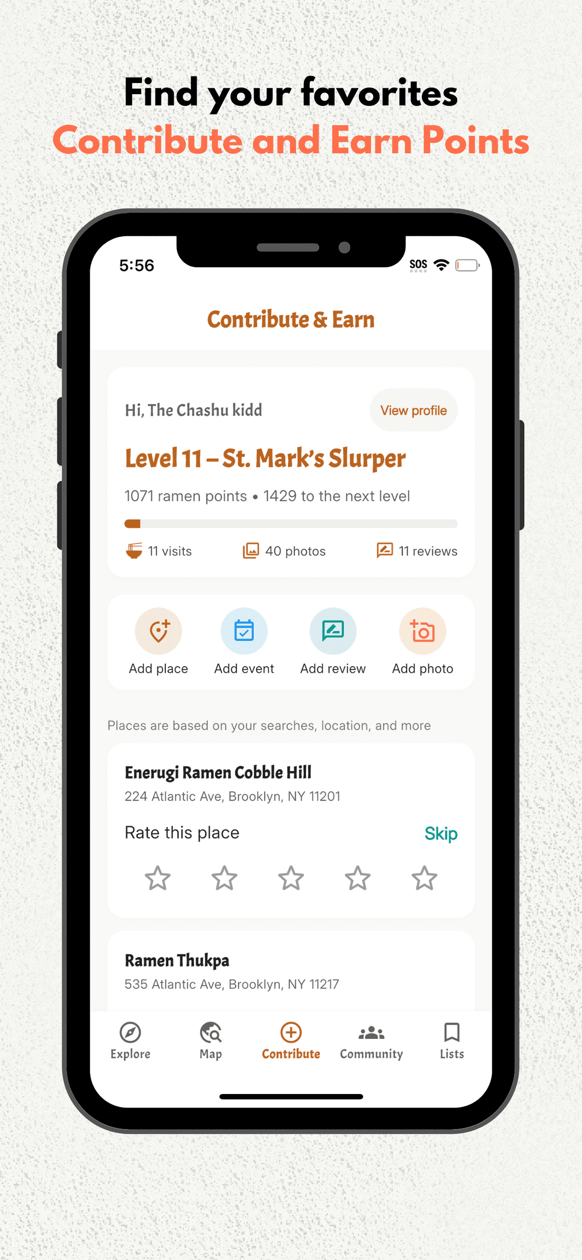 Ramen passport screen