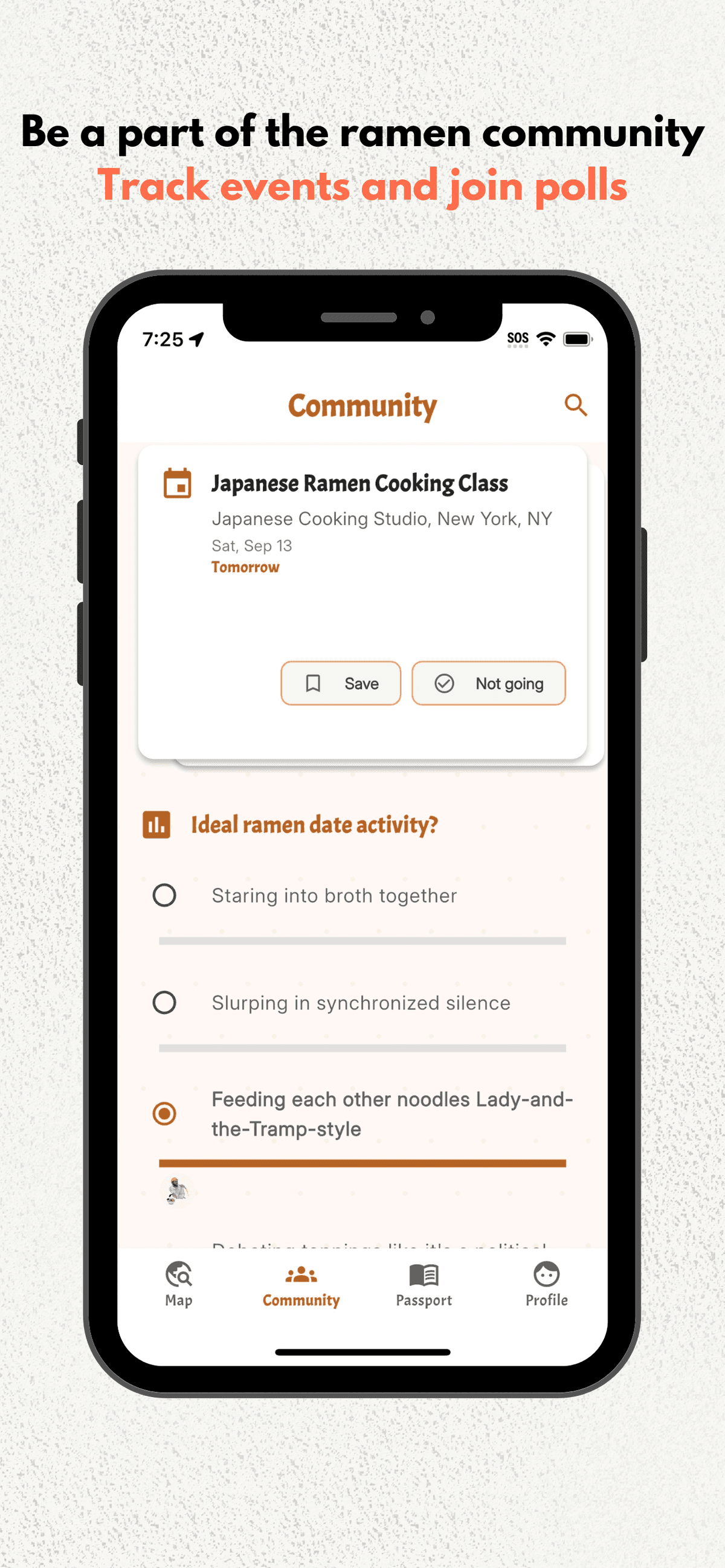 Community & polls screen