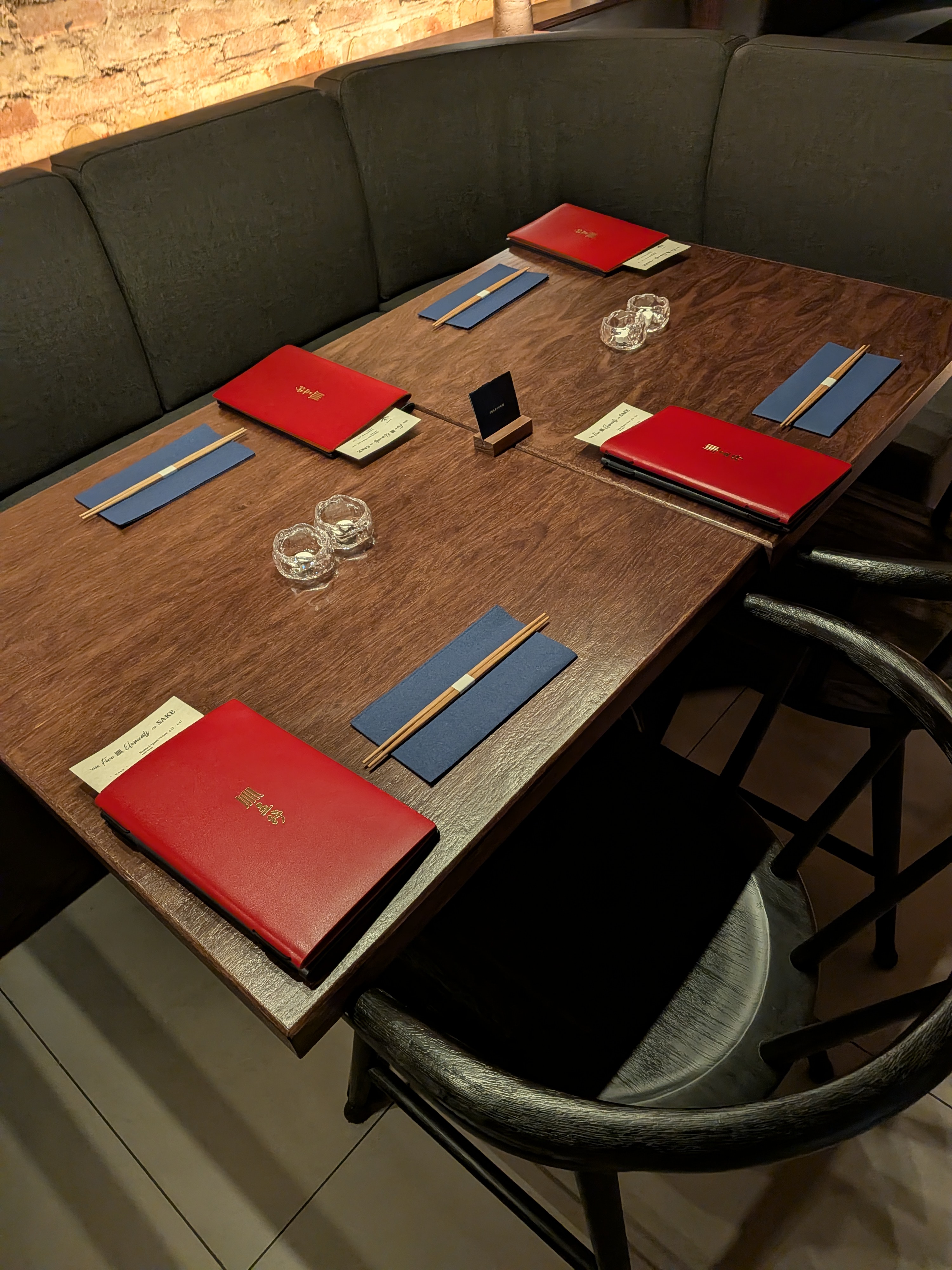 Gogyo Gramercy table setting for ramen dinner