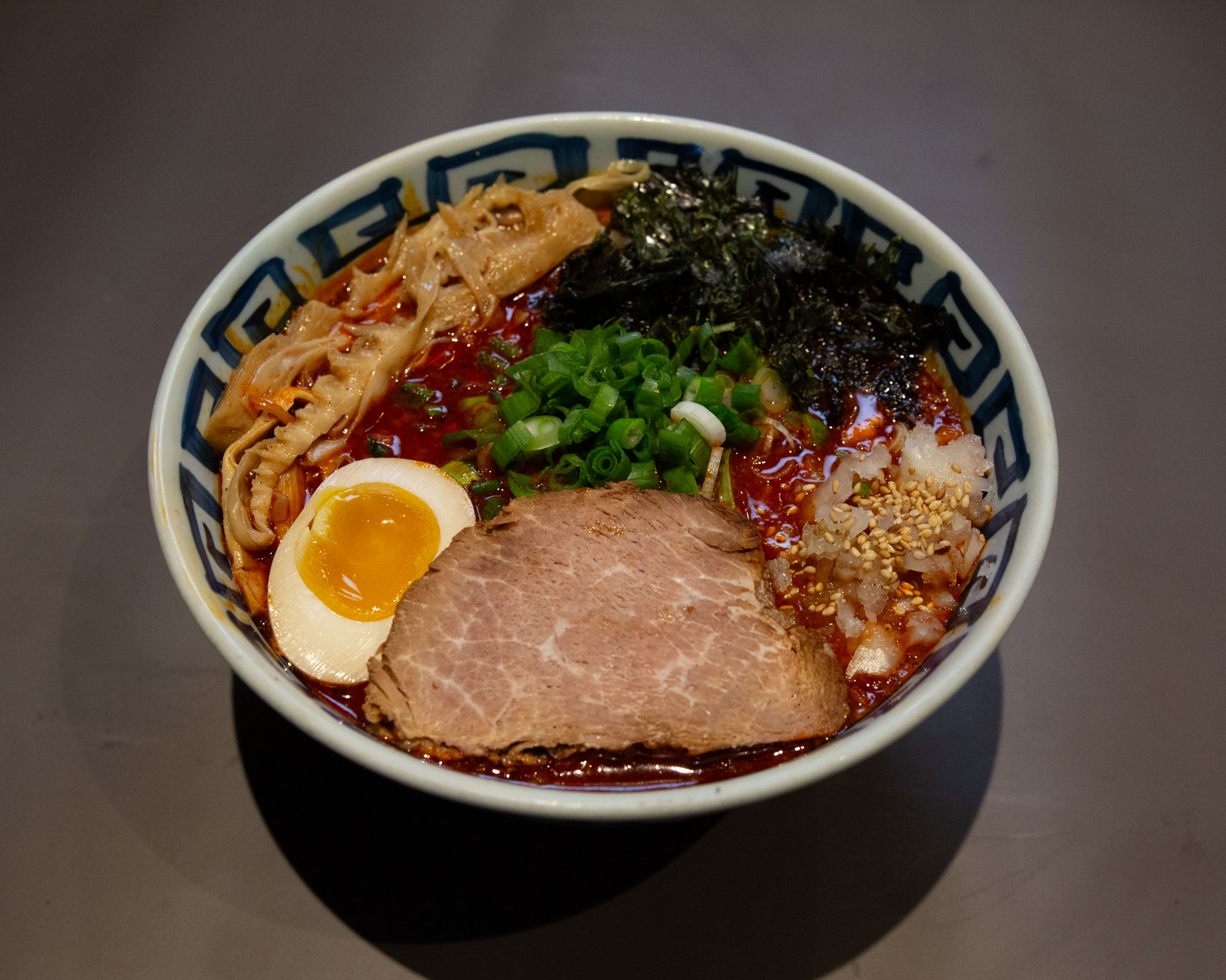 Premium spicy shoyu ramen at Menkoi Sao
