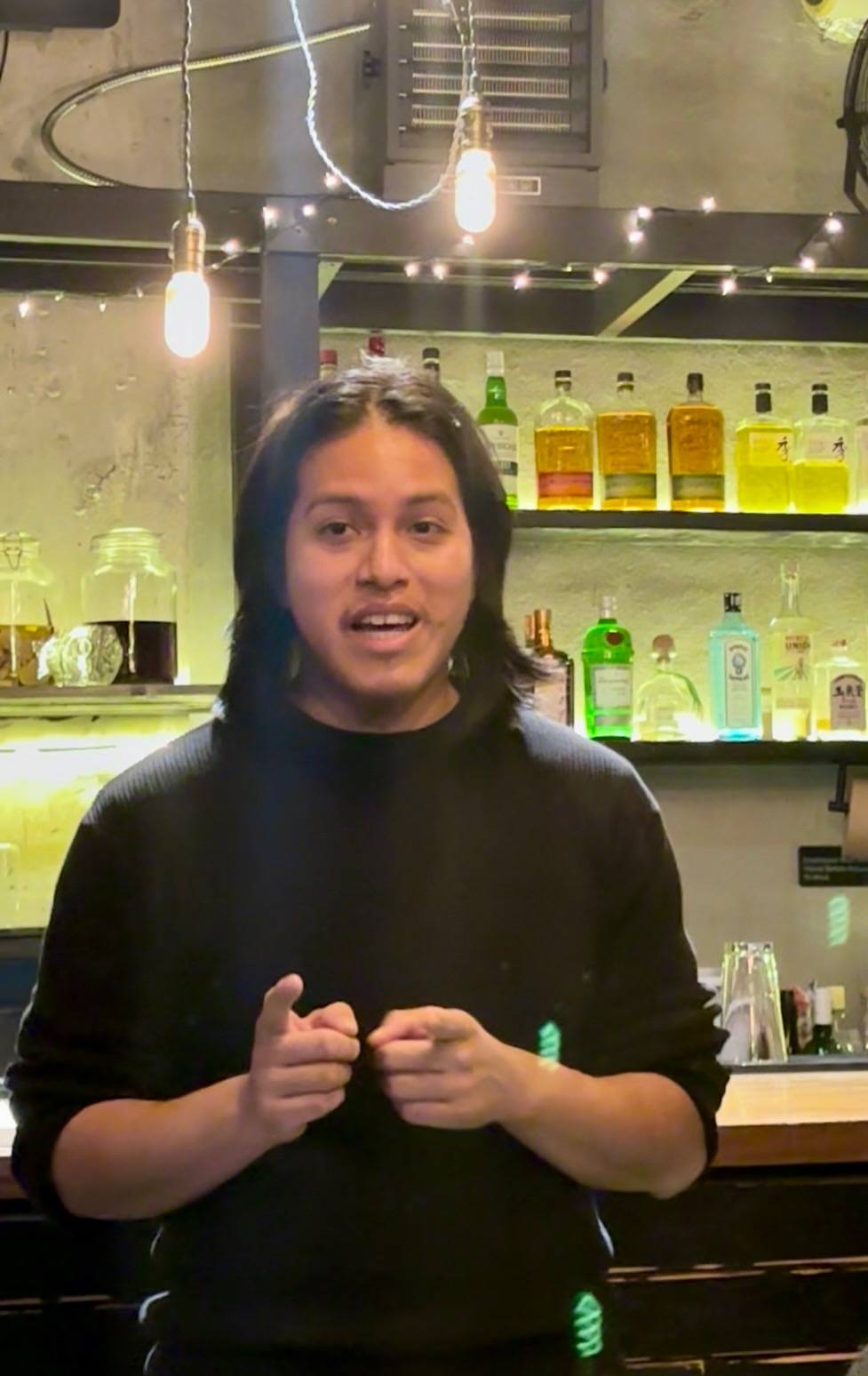 Ricky speaking at Jin Ramen during the meetup